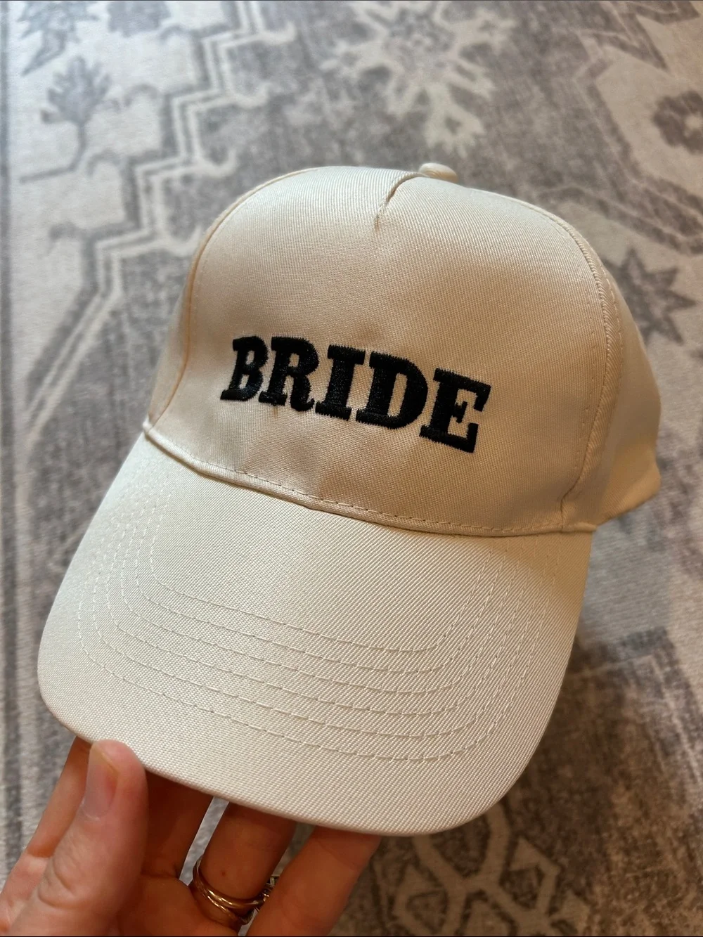 BRIDE Embroidered Baseball Cap in White